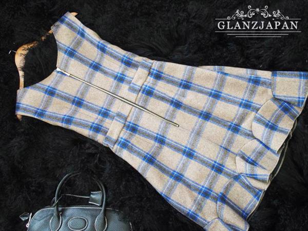 AY01*新作*13号XL*冬の定番タータンチェック柄フェミニンワンピ