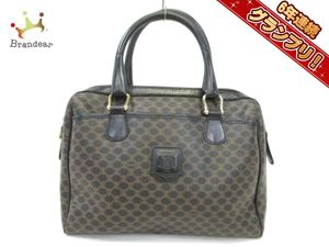 セリーヌ ハンドバッグ マカダム柄 黒×ブラウン ミニボストン