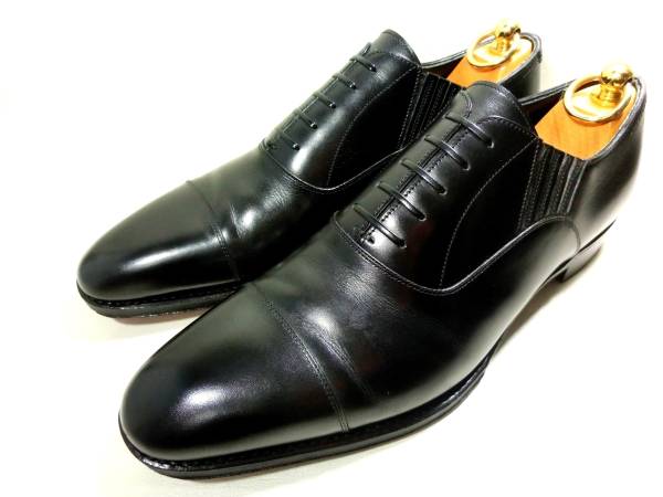 5万 国産 ソフィス&ソリッド ストレートチップ 革靴 61/2 25cm黒