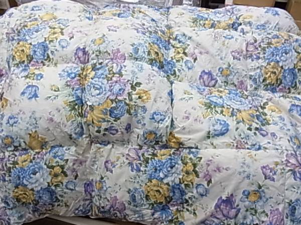 羽毛掛け布団 中古 花柄 150cm x 210cm 羽毛布団 花柄 シングルサイズ used 美品 東洋羽毛 羽毛掛け布団S