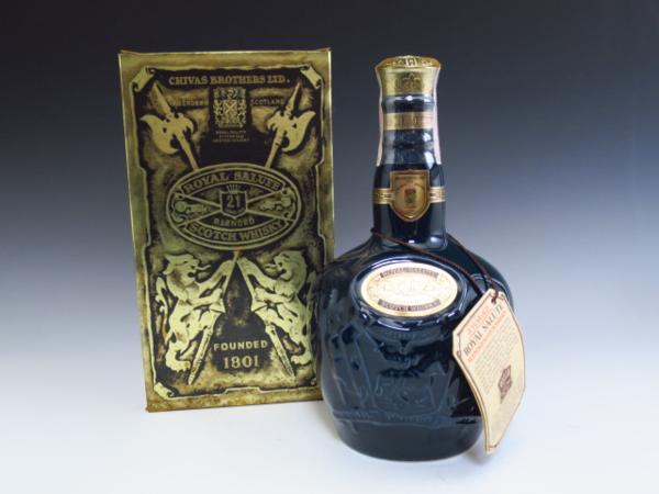 古酒1円～☆ロイヤルサルート/21年/未開栓/箱・巾着袋付き/青