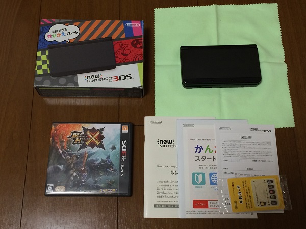 中古 New 3DS ブラック モンスターハンタークロス 最強データ付