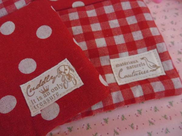 ハンドメイド 　おうちコースター　赤×2枚　50_3