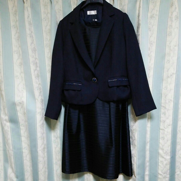 ジャケット&ワンピース アンサンブル ネイビー 15号 卒業 入学