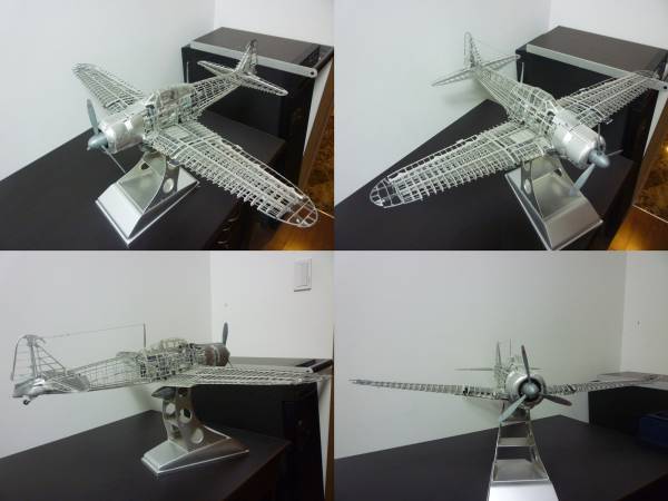 デアゴスティーニ 零戦をつくる：スケルトン完成品：ジャンク 零戦を