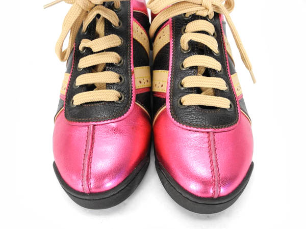 極美品 LOUIS VUITTON レザースニーカー 22.5ピンク ローカット