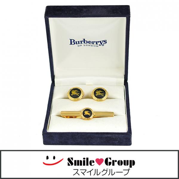 バーバリー/バーバリー/カフス&タイピンセット　黒×ゴールド