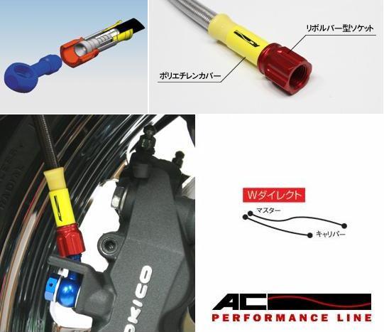 ACパフォーマンスライン ブレーキホース/ZX-10R 04-05 アルミ メッキ