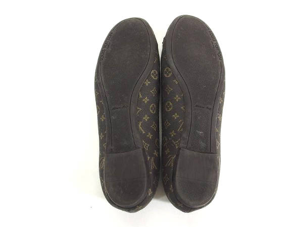 1円 ヴィトン モノグラム 柄 リボン バレエシューズ 38M BV551