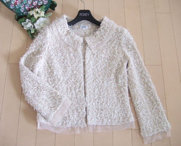 FOXEY BOUTIQUE フォクシー ニットツイード調 ジャケット 38 美品