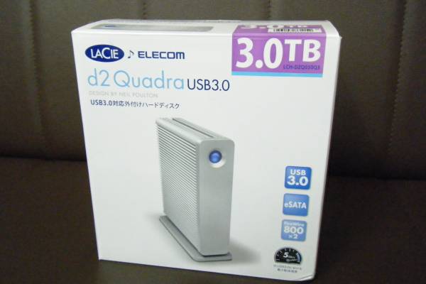 LaCie 3TB d2 Quadra USB 3.0 FireWire800 LCH-D2Q030Q3 未使用