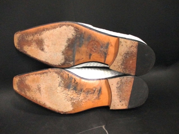 ヴェルサーチ シューズ 40 メンズ 白 編み込み レザー VERSACE