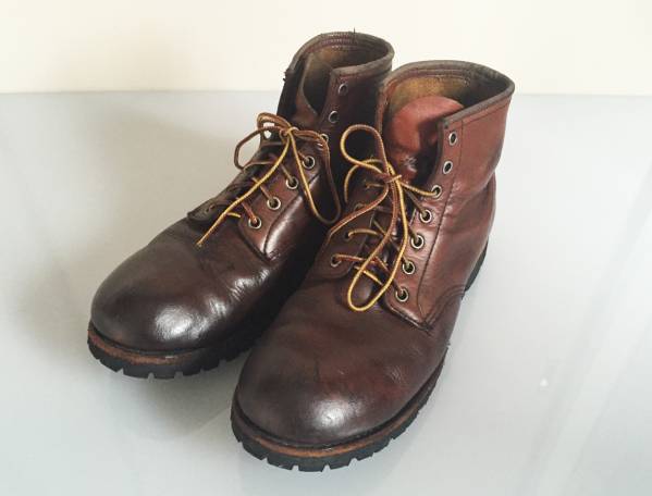 ホーキンスHawkins本革レザーワークブーツ中古ブラウン茶