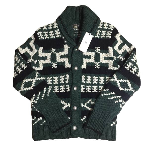 新品 RRL カウチン カーディガン S コンチョ ハンドニット