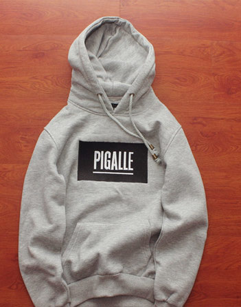PIGALLE ピガール グレー ボックスロゴ スウェットパーカーL