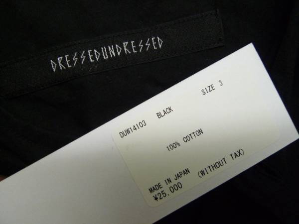 ◆ DRESSEDUNDRESSED ドレスドアンドレスド ノーカラーシャツ3美