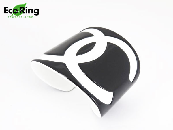 1円 美品 シャネル 01P ココマーク デザイン バングル ES142