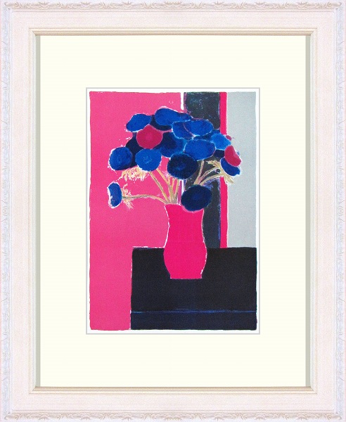 ◇ ベルナール・カトラン 『 ピンクの花瓶のアネモネ 』 複製画 ホビー