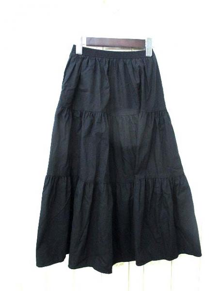 エンジニアードガーメンツ フレアスカート ロング シンプル 黒