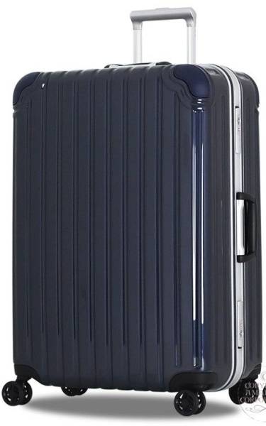 スーツケース大型軽量頑強無料受託手荷物最大Lサイズネイビー