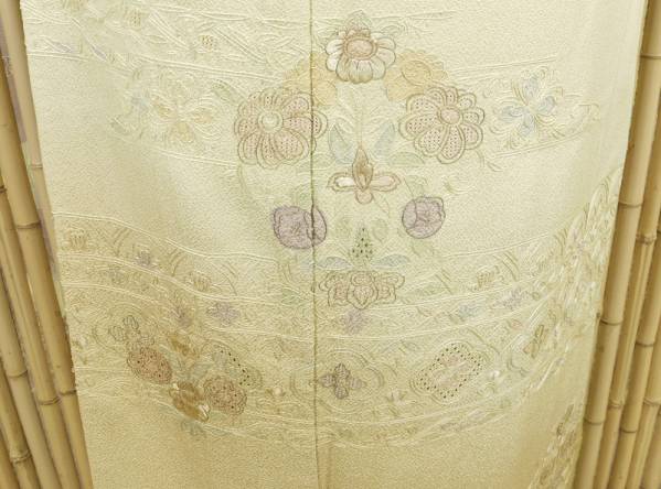 【京都かぐや】593■訪問着　スワトウ刺繍　パールトン加工