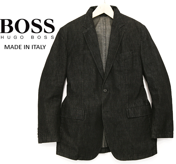 イタリア製 ヒューゴボス デニムテーラードジャケット/黒ラベル