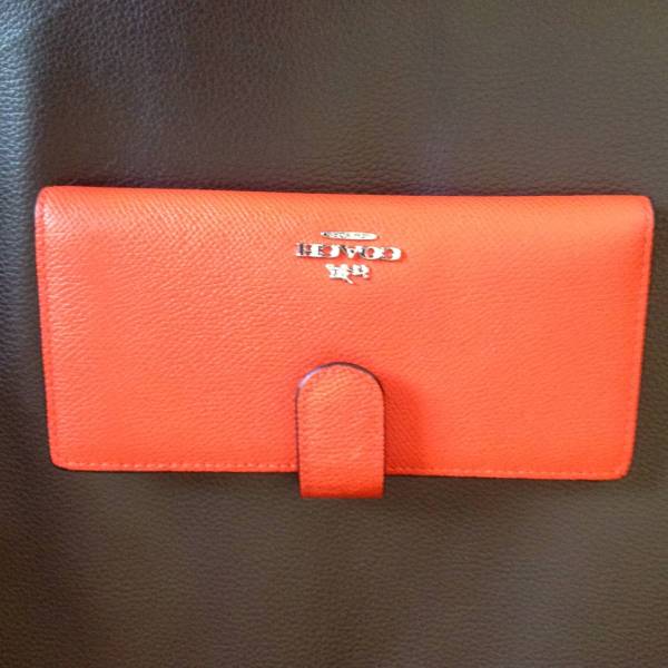 COACH コーチ 正規 2015年 スリム長財布 オレンジ