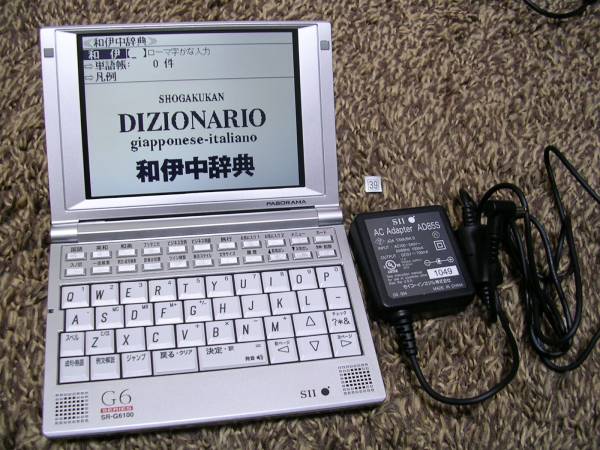 SEIKO SR-G6100 電子辞書 DC-A05IT イタリア語カード付 中古