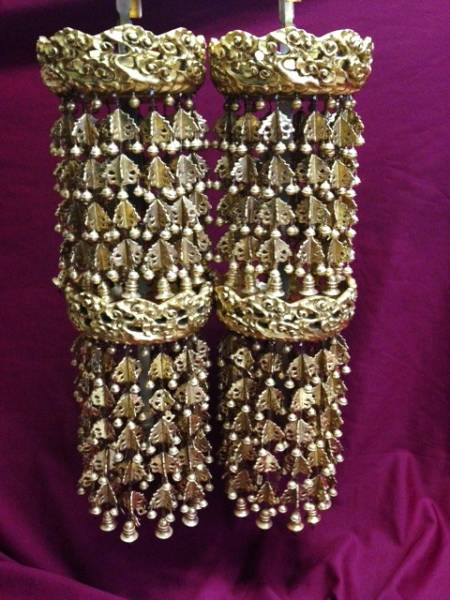 【本金箔　瓔珞1対　幅14センチ　下がり44.5センチ】木製品