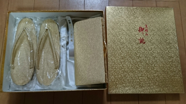 草履&バック☆ゴールドキラキラ☆二点セット☆新品☆