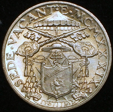【バチカン銀貨】（1939年銘 5.0g）