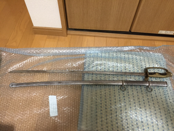指揮刀】二環吊り指揮刀 大礼服 日本軍 軍刀 美術品 宝蔵 保管品