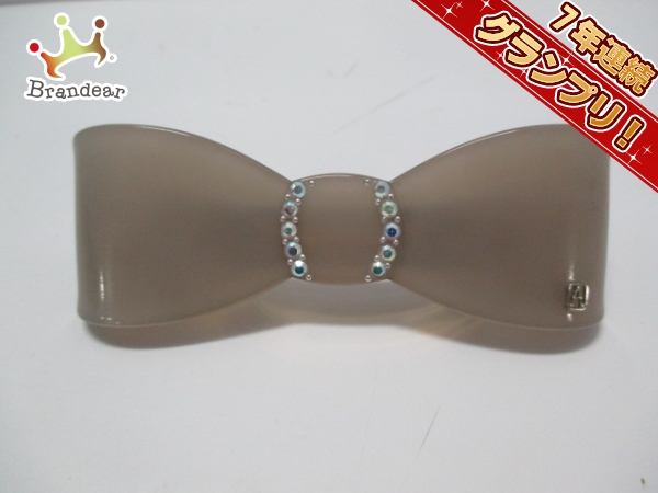 ALEXANDRE DE PARIS ベルベット リボンバレッタ ブラウン 美品