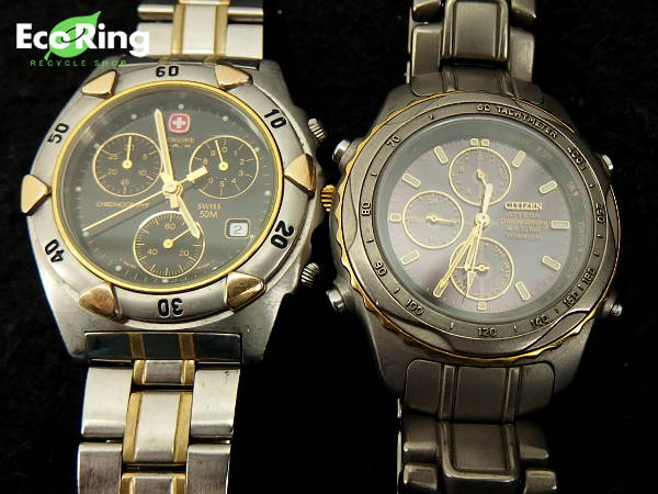 1円 ジャンク品 シチズン 他 メンズ腕時計 計2点セット BA818