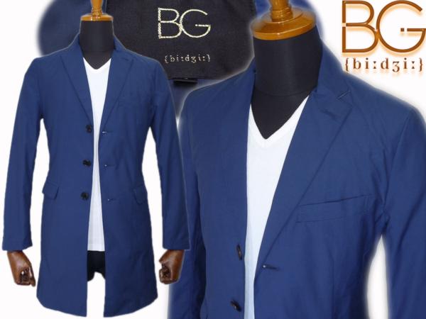 302●ビージー BG●JM50　コットンチェスターコート　青/S