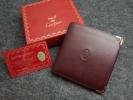 C464正規品カルティエ/2つ折り財布/レザー/ボルドー/定番の形