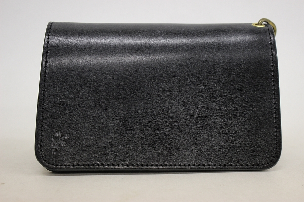 u6162/新品 革蛸 UKブライドル 台形ミドルウォレット 蛸墨 財布