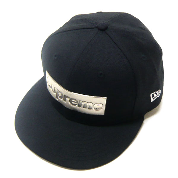 【16SS】Supreme Metallic Box Logo New Era キャップ 黒 7 3/8