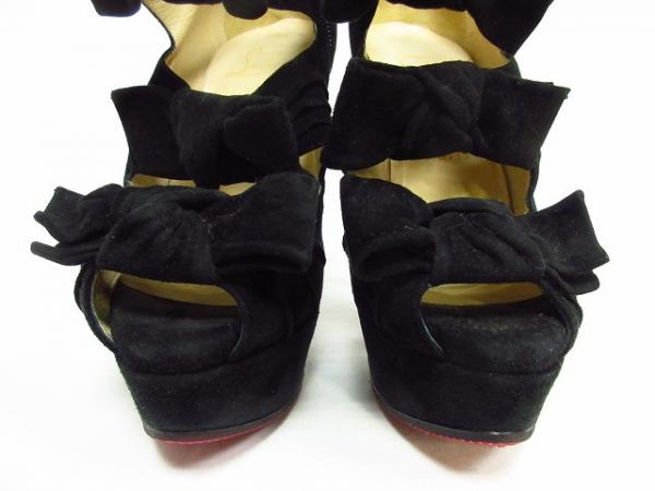 クリスチャンルブタン ブーティ サンダル スウェード 黒 36