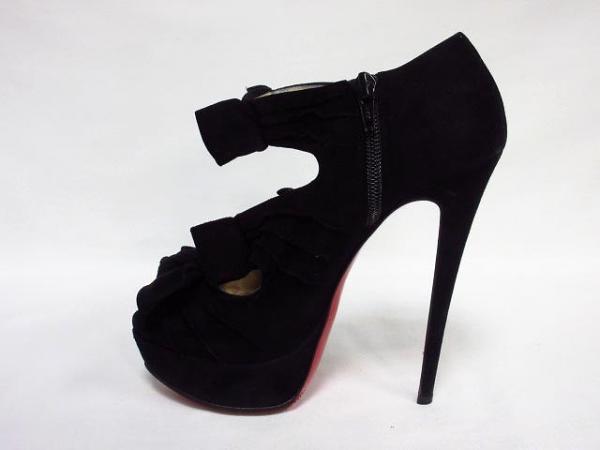 クリスチャンルブタン ブーティ サンダル スウェード 黒 36