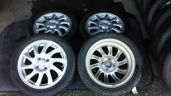 ダイハツ純正アルミ165／55R15深溝タイヤ４本セット