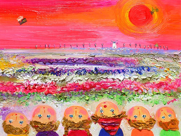 森長武雄 | 三宅美術館 油彩画「鶏とひよこ」重厚額装 - メルカリ