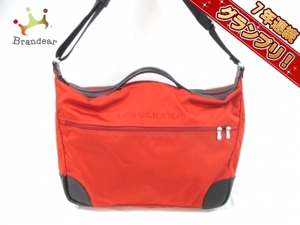ロンシャン ショルダーバッグ オレンジ×黒 2way LONGCHAMP