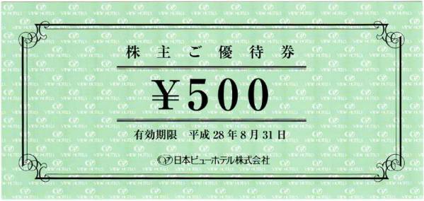 日本ビューホテル株主優待券５千円分