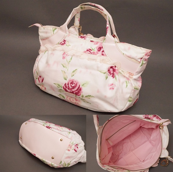 ジーザスディアマンテ ぼかし薔薇 レース 装飾 ハンド バッグ