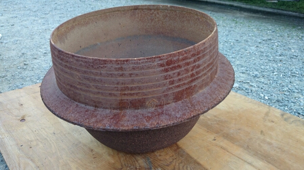鉄釜 羽釜 鉄鍋 大きめ 直径46cm 炊き出し レトロ 釜戸 古民具