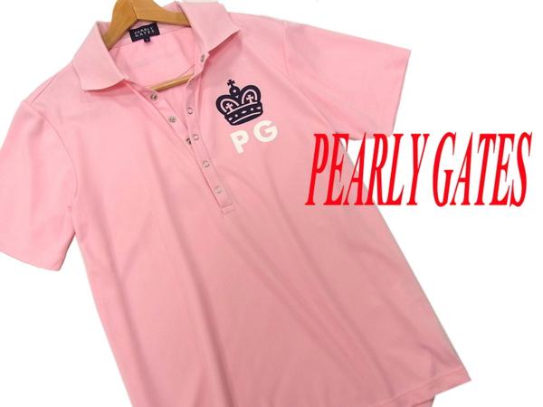 美品 定価1.7万↑▽パーリーゲイツ 春夏 プリント半袖ポロシャツ