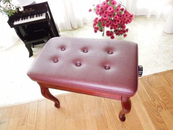 在庫有り送料無料 【展示品※美品】 ピアノ用 高低椅子 猫脚 マホガニー