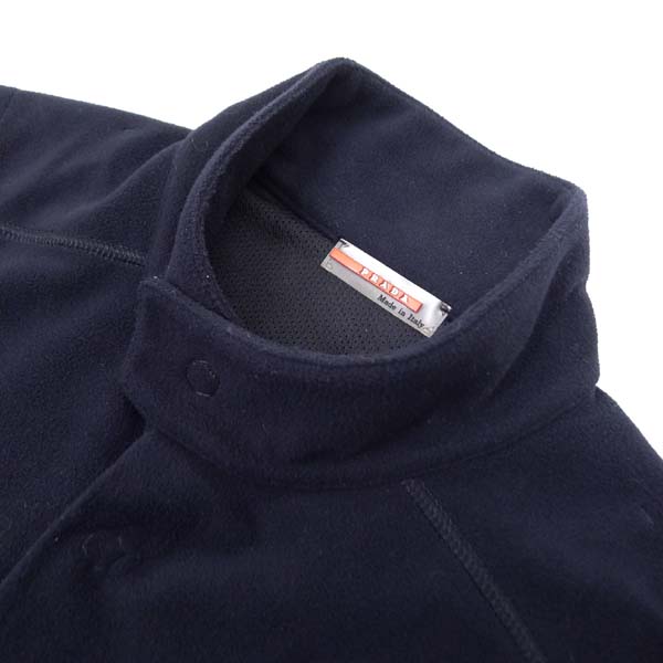 プラダ*スポーツ*フリース*ナイロン*ボタン*ベスト*紺*Ｓ*15973