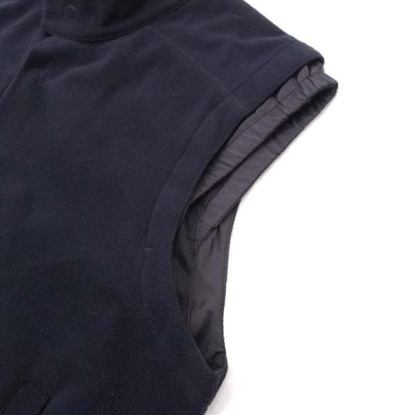 プラダ*スポーツ*フリース*ナイロン*ボタン*ベスト*紺*Ｓ*15973